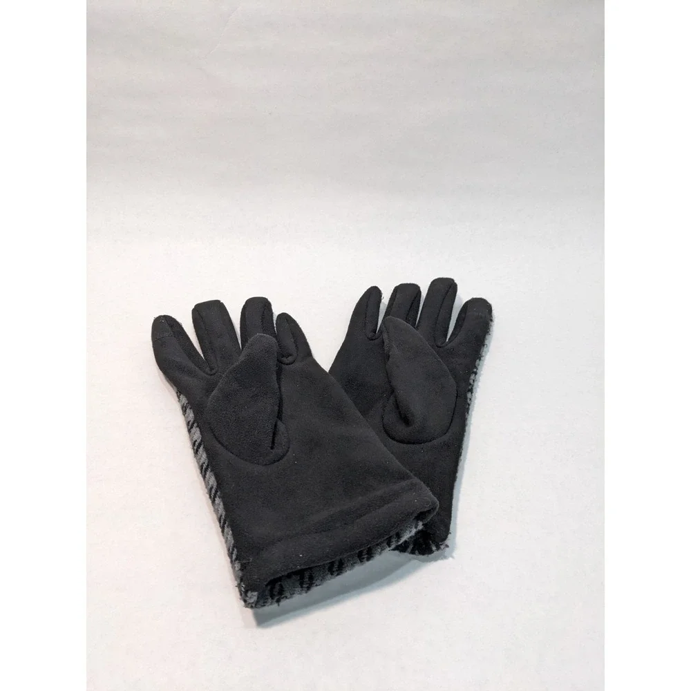 Crane Women's Gloves Touchscreen Houndstooth Gloves Classic Black & Gray sz L - Picture 3 of 9